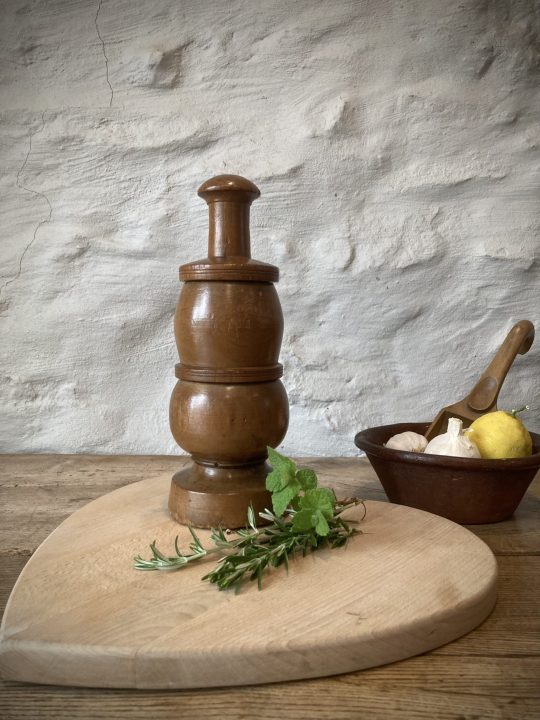 A Welsh sycamore mortar or spice mill