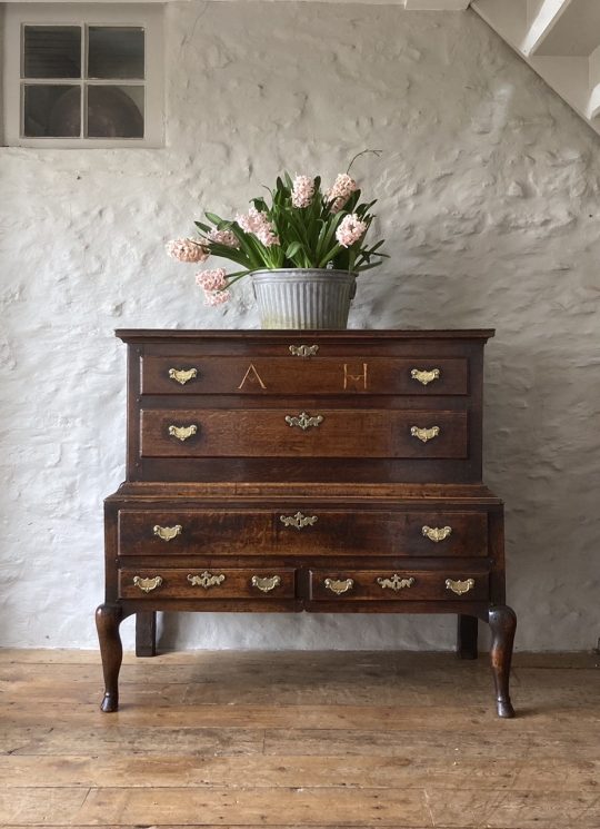 Early Georgian Welsh oak chest on stand Sold