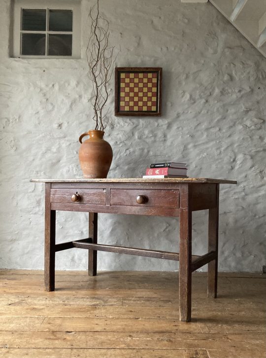 Painted Welsh pine kitchen table Sold