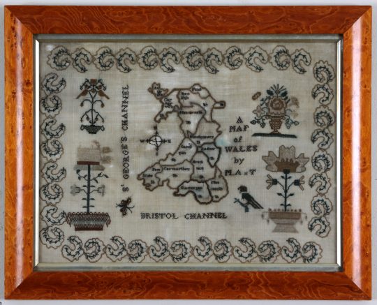 Sampler depicting a map of Wales Sold