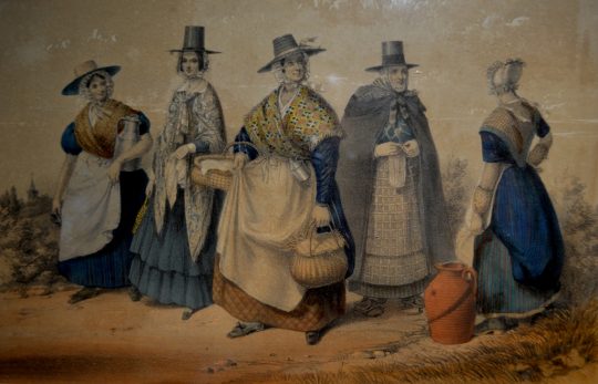 19th century framed print "Welsh Costume" Sold